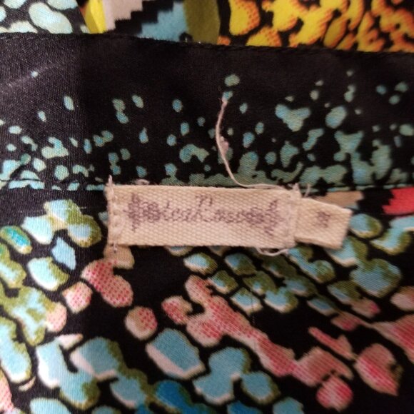 Tea Rose Women's Blouse Medium Boho Roll Tab 3/4 Sleeves - Picture 4 of 5